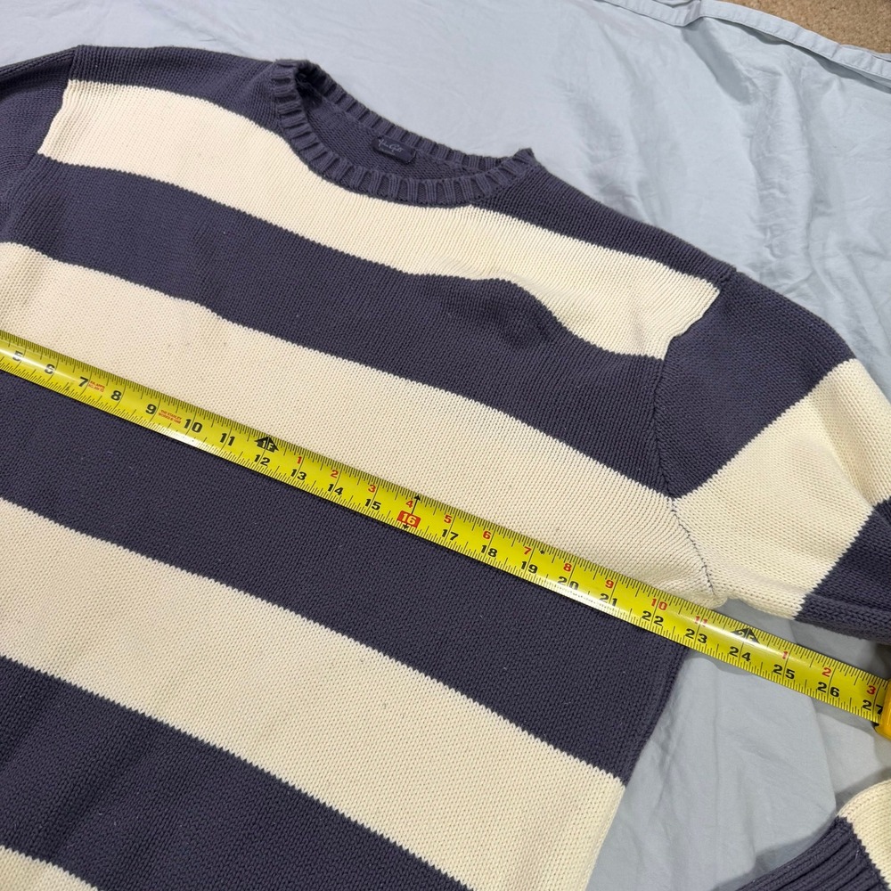 John‎ Galt Brandy Melville Navy Blue Cream Striped Cotton Oversized Sweater OS - Picture 4 of 7